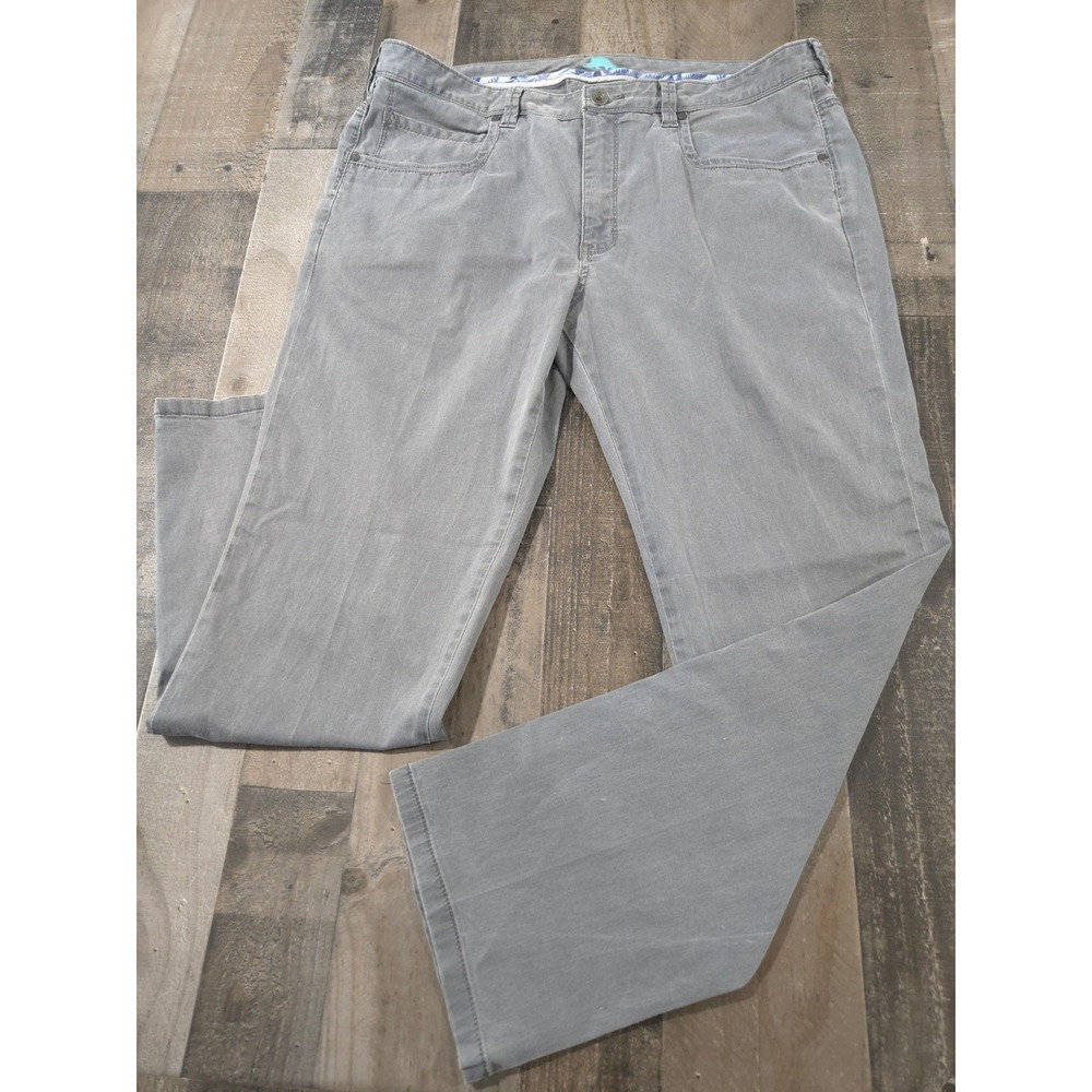 Tommy Bahama Boracay Pants Mens 38x30 Grey Straight Leg Cotton Tencel Stretch